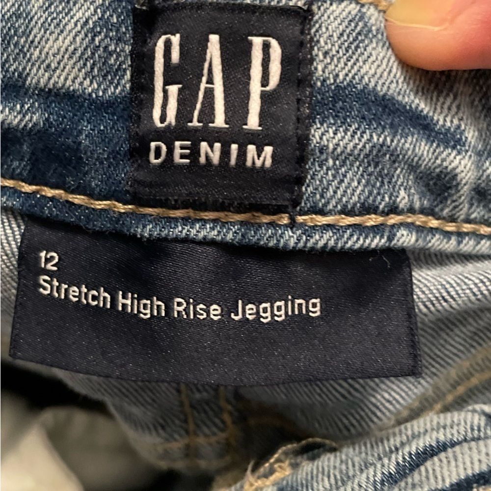 GAP Kids Light Blue Distressed Stretch High Rise Jeggings size 12 - Picture 5 of 5